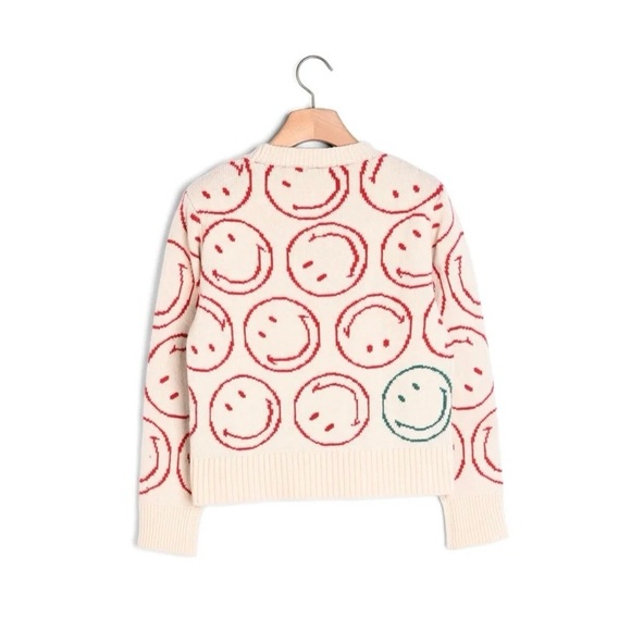 SANDRO X Smiley wool and cashmere blend Crewneck sweater NEW - Picture 7 of 10